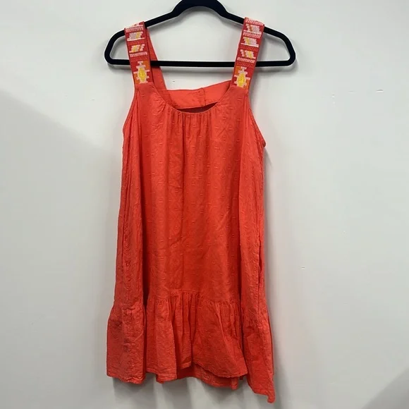 By Anthropologie coral embroidered tunic dress s - Picture 8 of 10